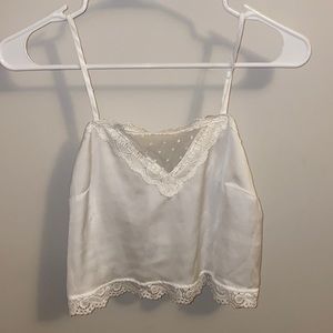 Brandy Melville silk white tank top
